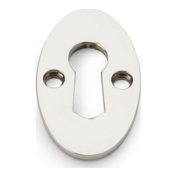 AW383-PN • For Standard Lock • Polished Nickel • Alexander & Wilks Ellipse Escutcheon